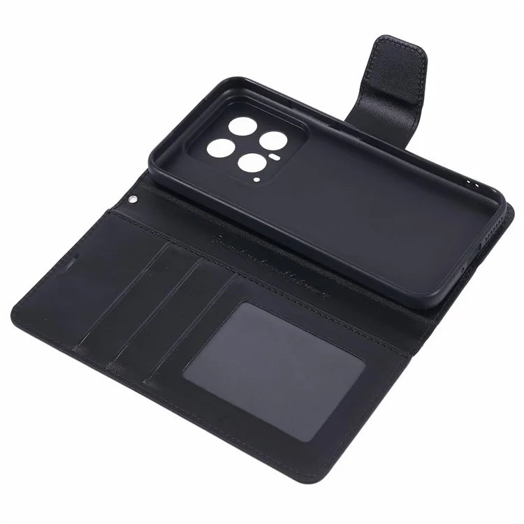 HANMAN Mill Series Phone Shell for Xiaomi 14 Case Wallet PU Leather Stand Cover