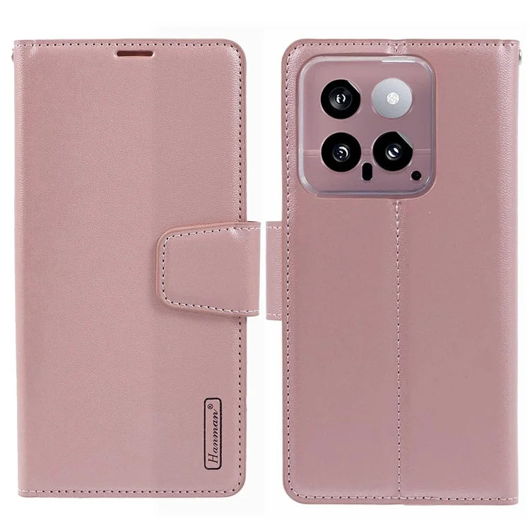 HANMAN Mill Series Phone Shell for Xiaomi 14 Case Wallet PU Leather Stand Cover