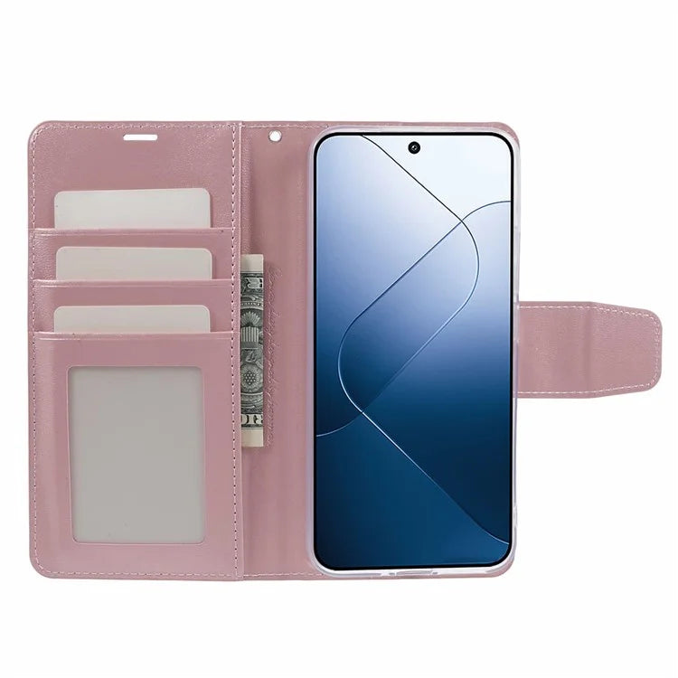 HANMAN Mill Series Phone Shell for Xiaomi 14 Case Wallet PU Leather Stand Cover