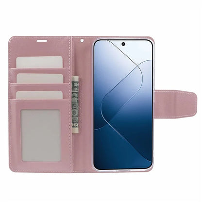 HANMAN Mill Series Phone Shell for Xiaomi 14 Case Wallet PU Leather Stand Cover