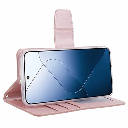 HANMAN Mill Series Phone Shell for Xiaomi 14 Case Wallet PU Leather Stand Cover