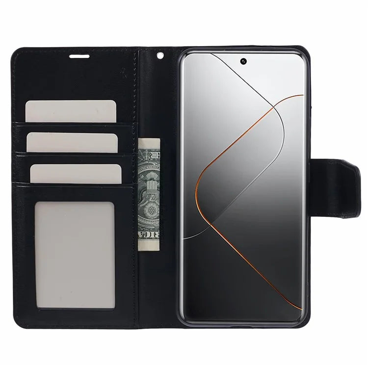 HANMAN Mill Series Cell Phone Cover for Xiaomi 14 Pro Case Phone Shell PU Leather Wallet