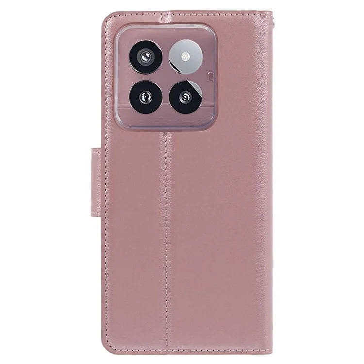 HANMAN Mill Series Cell Phone Cover for Xiaomi 14 Pro Case Phone Shell PU Leather Wallet