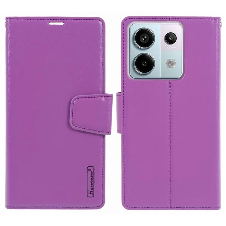 HANMAN Mill Series for Xiaomi Redmi Note 13 Pro 5G  /  Poco X6 5G Case PU Leather Phone Cover Wallet