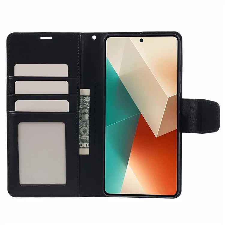 HANMAN Mill Series Phone Cover for Xiaomi Redmi Note 13 5G Case PU Leather Phone Shell Wallet