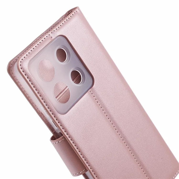 HANMAN Mill Series Phone Cover for Xiaomi Redmi Note 13 5G Case PU Leather Phone Shell Wallet