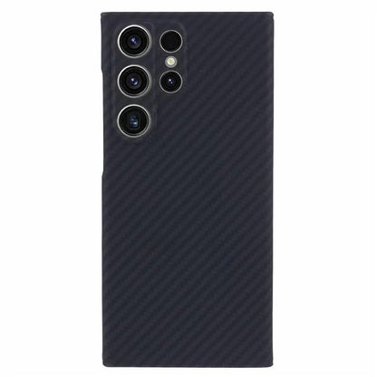 Aramid Fiber Case for Samsung Galaxy S24 Ultra Slim 1500D Carbon Fiber Texture Phone Cover, Black