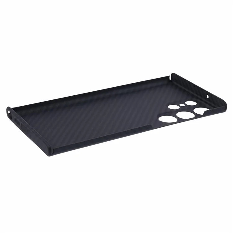 Aramid Fiber Case for Samsung Galaxy S24 Ultra Slim 1500D Carbon Fiber Texture Phone Cover, Black