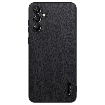 For Samsung Galaxy A15 5G Cellphone Case Wood Grain PC+TPU+PU Back Protector Cover