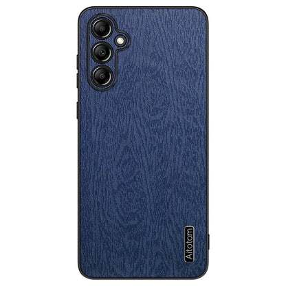 For Samsung Galaxy A15 5G Cellphone Case Wood Grain PC+TPU+PU Back Protector Cover