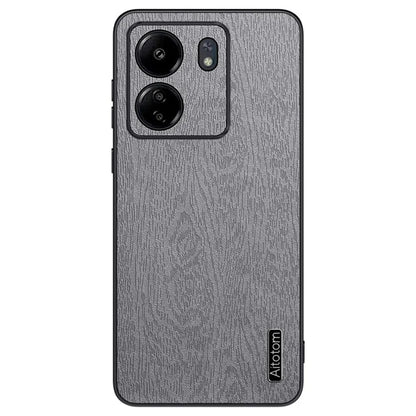 For Xiaomi Redmi 13C 4G / Poco C65 4G Wood Texture PU Leather Coated PC+TPU Cell Phone Case