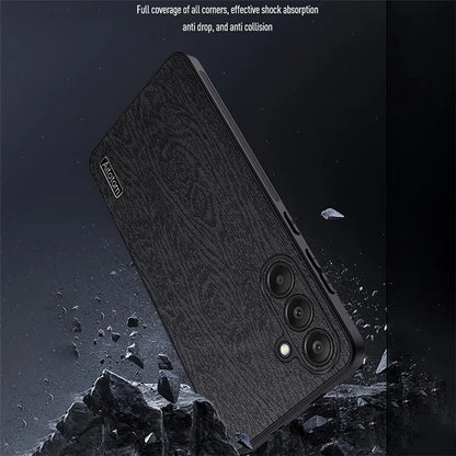 Back Shell for Samsung Galaxy A25 5G (Global) (161.0 x 76.5 x 8.3mm) Cover Wood Grain PU+PC+TPU Cell Phone Case