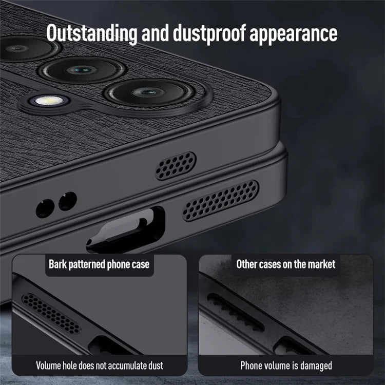Back Shell for Samsung Galaxy A25 5G (Global) (161.0 x 76.5 x 8.3mm) Cover Wood Grain PU+PC+TPU Cell Phone Case