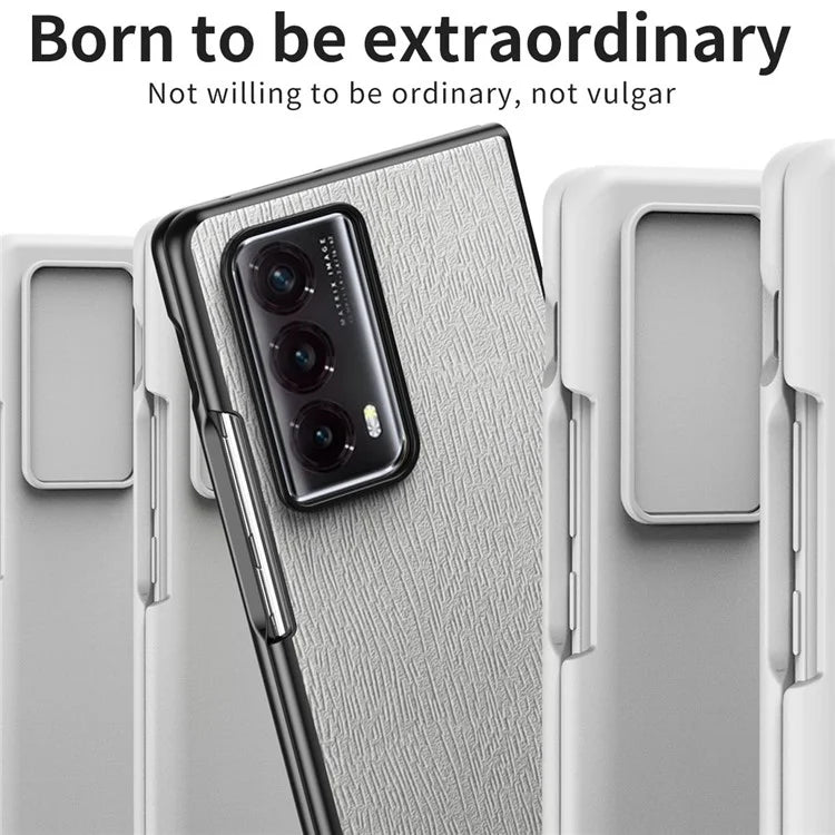 For Honor Magic Vs2 5G Phone Cover Wood Texture Design PU Leather Hybrid Case