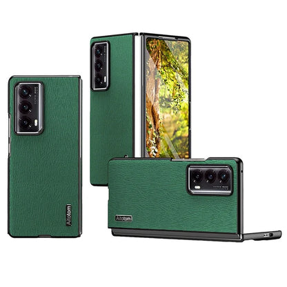 For Honor Magic Vs2 5G Phone Cover Wood Texture Design PU Leather Hybrid Case