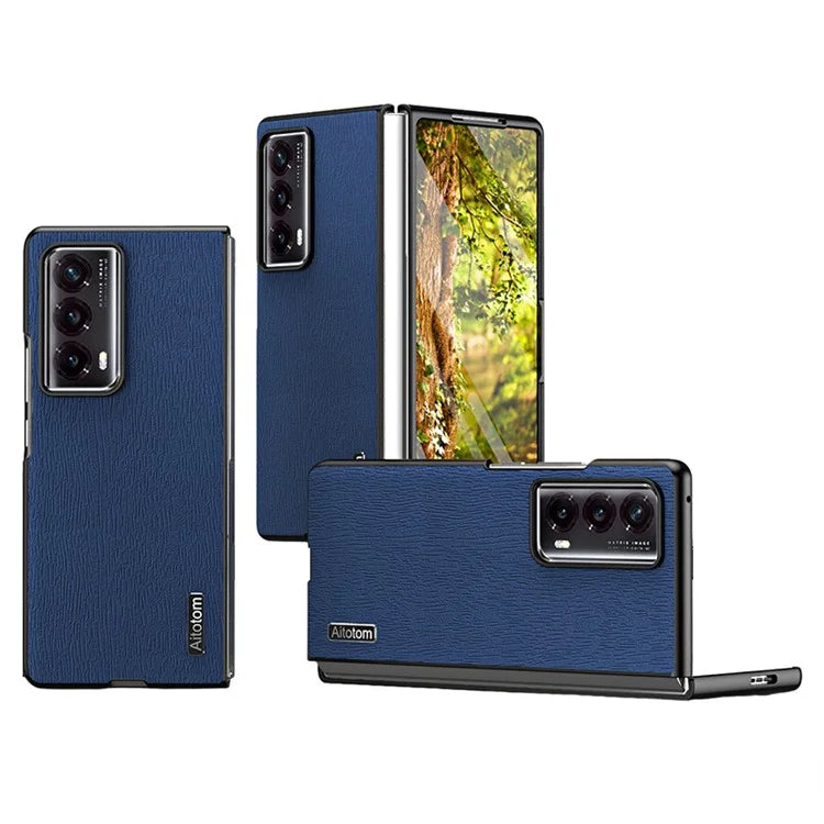 For Honor Magic Vs2 5G Phone Cover Wood Texture Design PU Leather Hybrid Case
