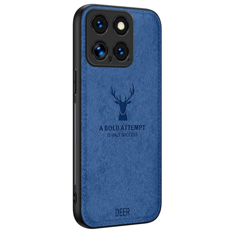For Xiaomi 14 Pro Phone Case Cloth Texture Anti-Fingerprint Cover Sophisticated Deer