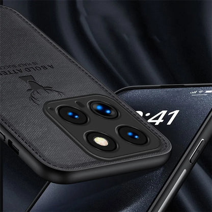 For Xiaomi 14 Pro Phone Case Cloth Texture Anti-Fingerprint Cover Sophisticated Deer