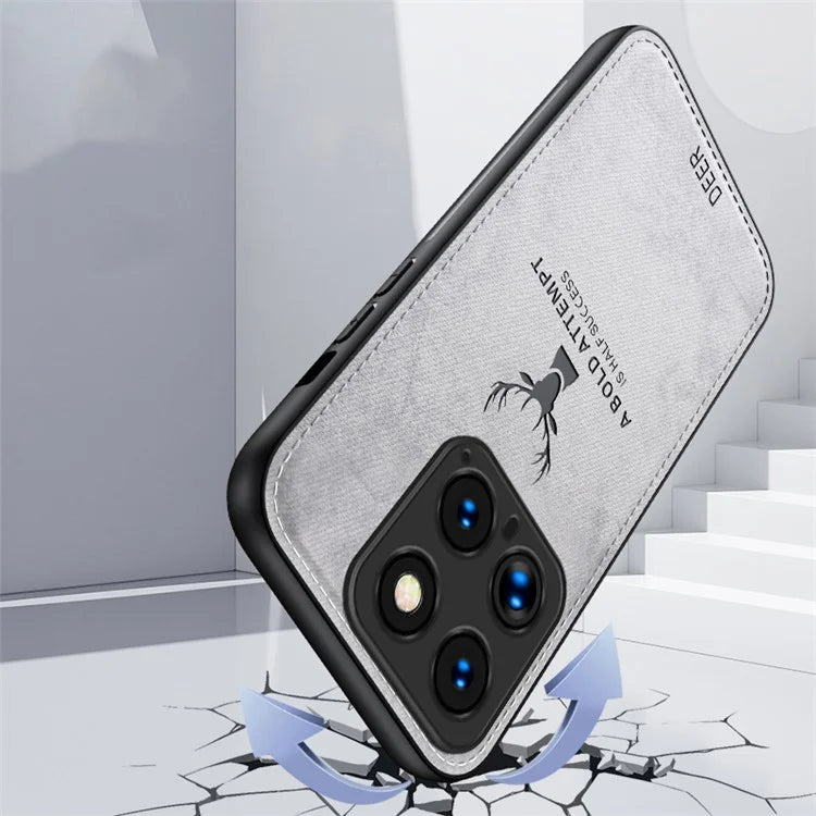 For Xiaomi 14 Pro Phone Case Cloth Texture Anti-Fingerprint Cover Sophisticated Deer