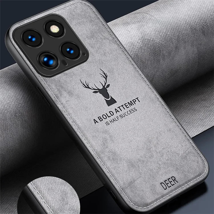 For Xiaomi 14 Pro Phone Case Cloth Texture Anti-Fingerprint Cover Sophisticated Deer