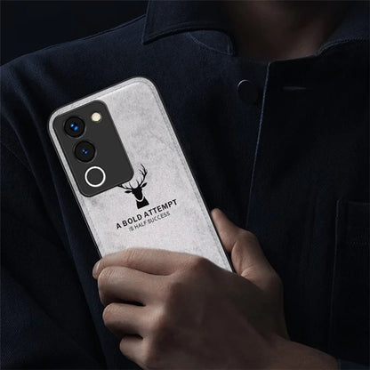 For vivo Y200 (India) 5G Modern Deer Imprinted Case TPU+PC+PU Leather Smartphone Cover
