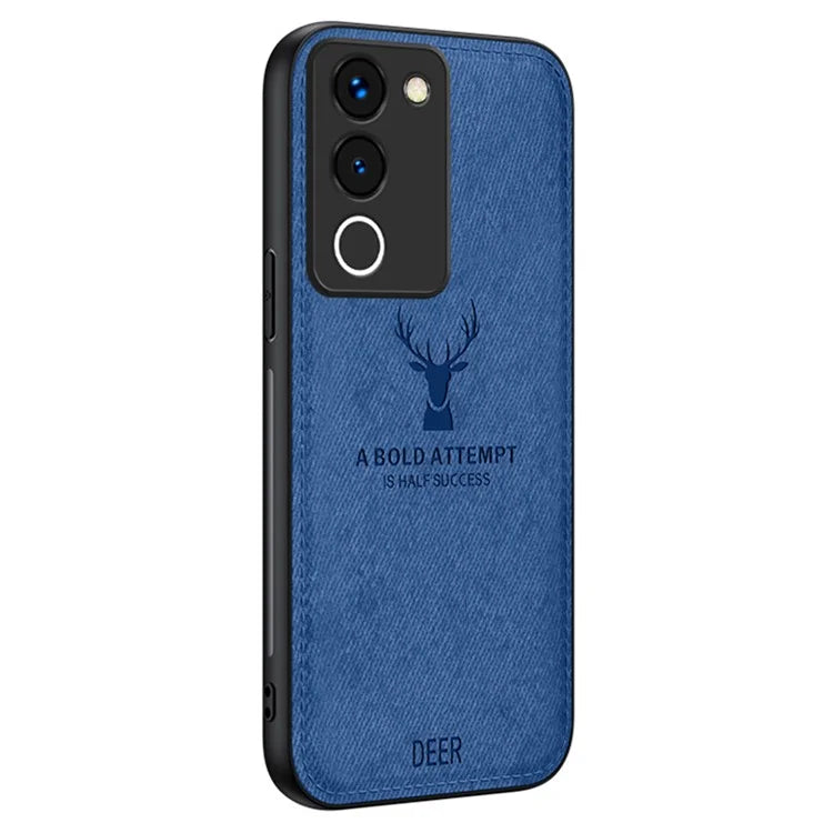 For vivo Y200 (India) 5G Modern Deer Imprinted Case TPU+PC+PU Leather Smartphone Cover
