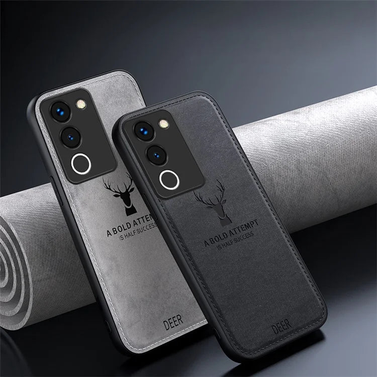For vivo Y200 (India) 5G Modern Deer Imprinted Case TPU+PC+PU Leather Smartphone Cover