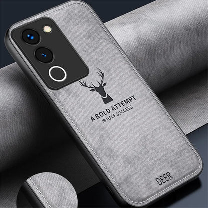 For vivo Y200 (India) 5G Modern Deer Imprinted Case TPU+PC+PU Leather Smartphone Cover