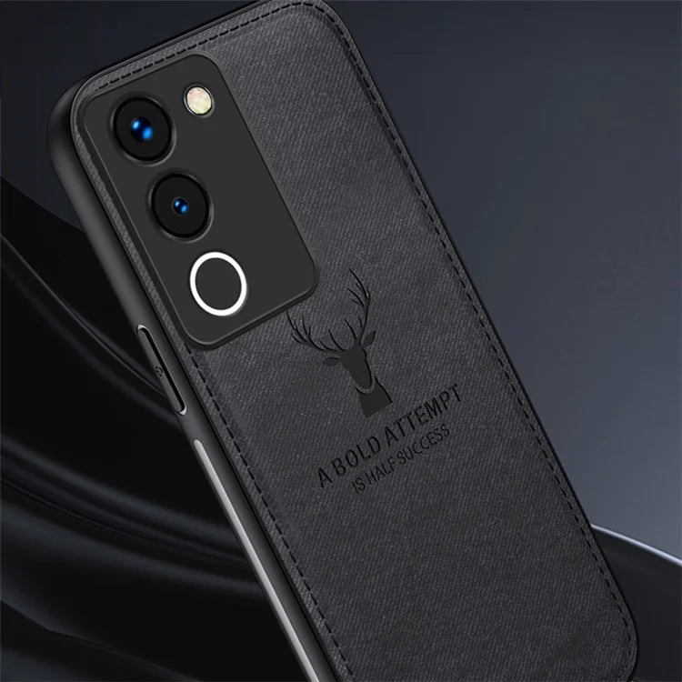 For vivo Y200 (India) 5G Modern Deer Imprinted Case TPU+PC+PU Leather Smartphone Cover