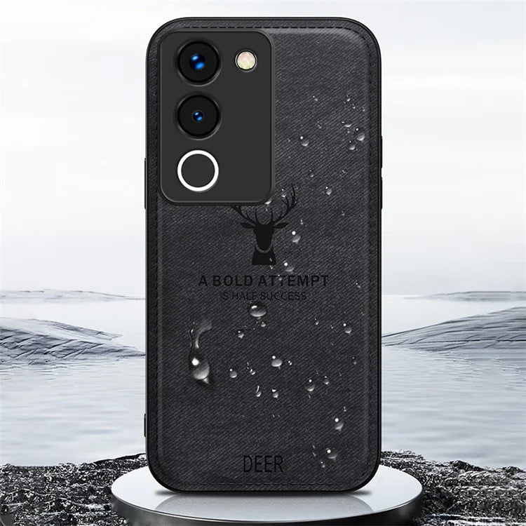 For vivo Y200 (India) 5G Modern Deer Imprinted Case TPU+PC+PU Leather Smartphone Cover
