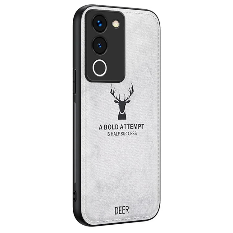 For vivo Y200 (India) 5G Modern Deer Imprinted Case TPU+PC+PU Leather Smartphone Cover