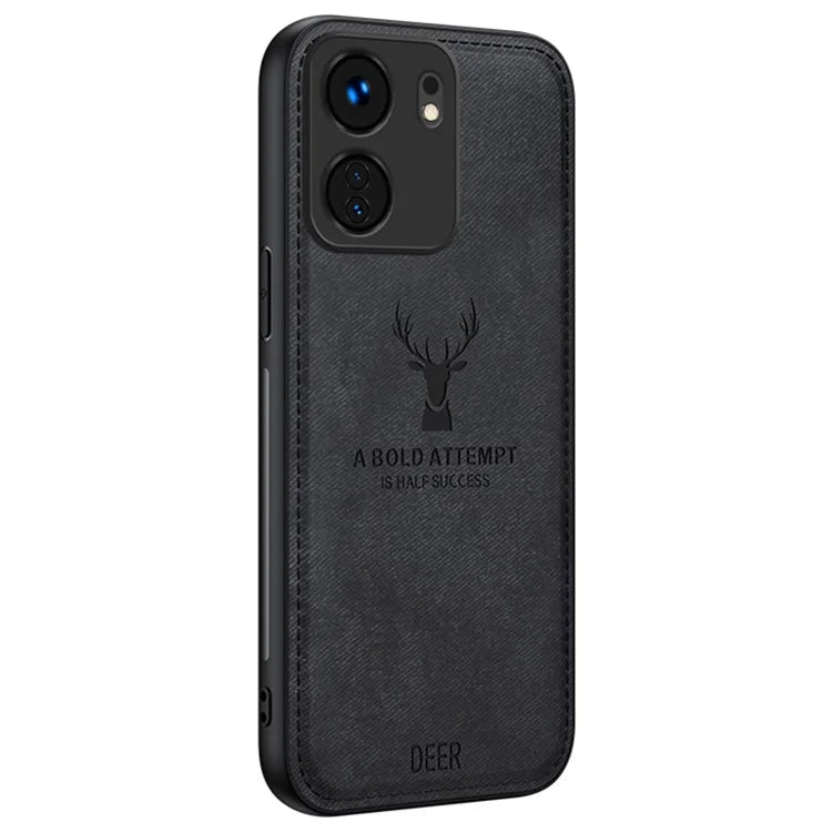 For Xiaomi Redmi 13C 4G / Poco C65 4G Phone Case Deer Pattern Cloth Textured Anti-Slip