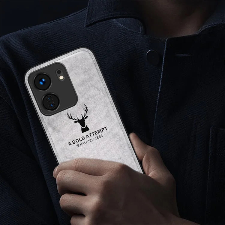 For Xiaomi Redmi 13C 4G / Poco C65 4G Phone Case Deer Pattern Cloth Textured Anti-Slip