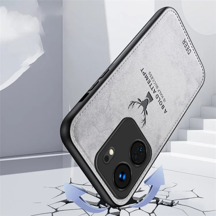 For Xiaomi Redmi 13C 4G / Poco C65 4G Phone Case Deer Pattern Cloth Textured Anti-Slip