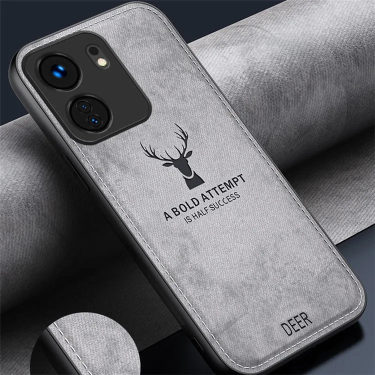 For Xiaomi Redmi 13C 4G / Poco C65 4G Phone Case Deer Pattern Cloth Textured Anti-Slip