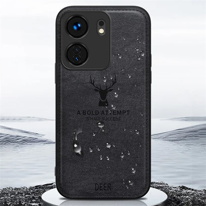 For Xiaomi Redmi 13C 4G / Poco C65 4G Phone Case Deer Pattern Cloth Textured Anti-Slip