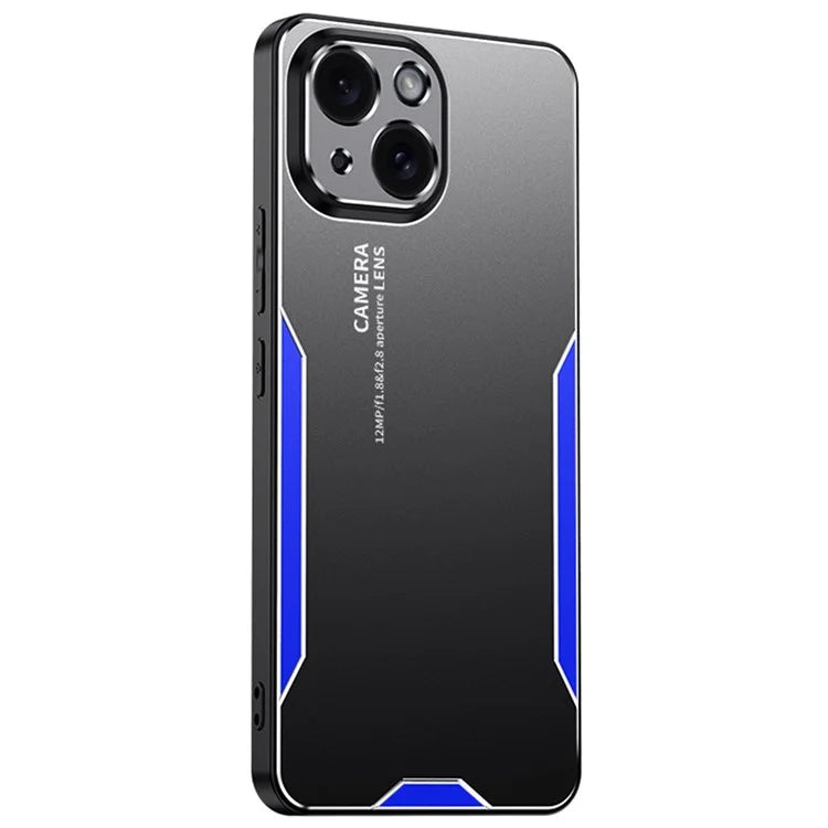 For iPhone 15 Plus Case Aluminium Alloy+TPU+PC Matte Finish Smart Phone Cover