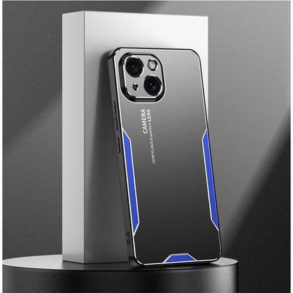 For iPhone 15 Plus Case Aluminium Alloy+TPU+PC Matte Finish Smart Phone Cover