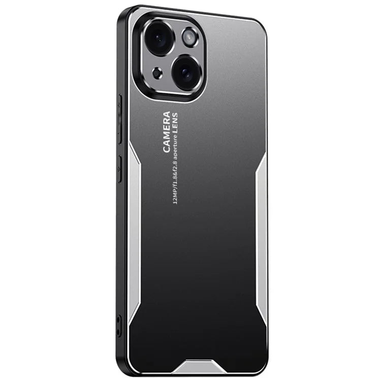 For iPhone 15 Plus Case Aluminium Alloy+TPU+PC Matte Finish Smart Phone Cover