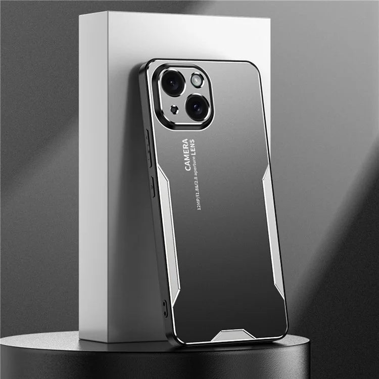 For iPhone 15 Plus Case Aluminium Alloy+TPU+PC Matte Finish Smart Phone Cover