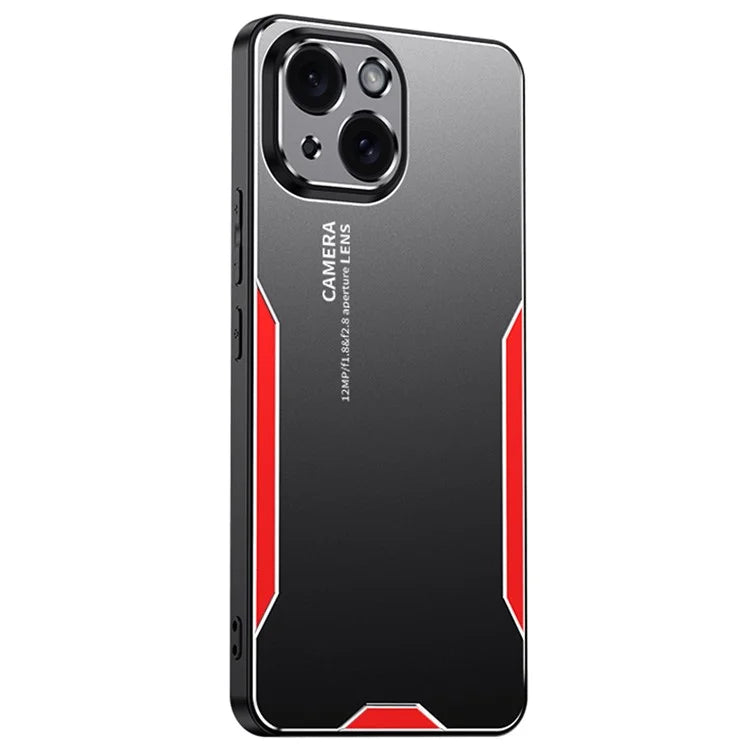 For iPhone 15 Plus Case Aluminium Alloy+TPU+PC Matte Finish Smart Phone Cover