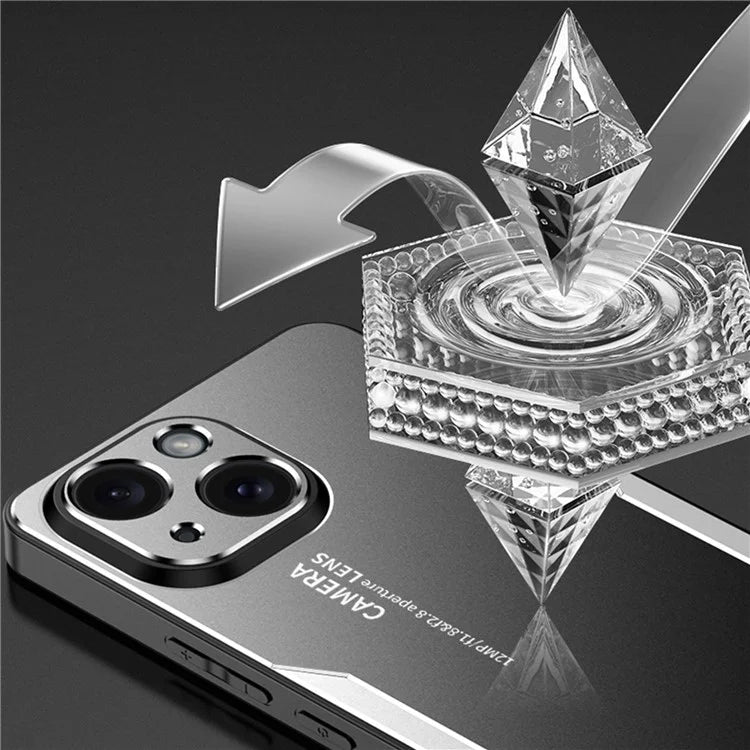 For iPhone 15 Case Matte Slim-Fit Aluminium Alloy+TPU+PC Mobile Phone Cover