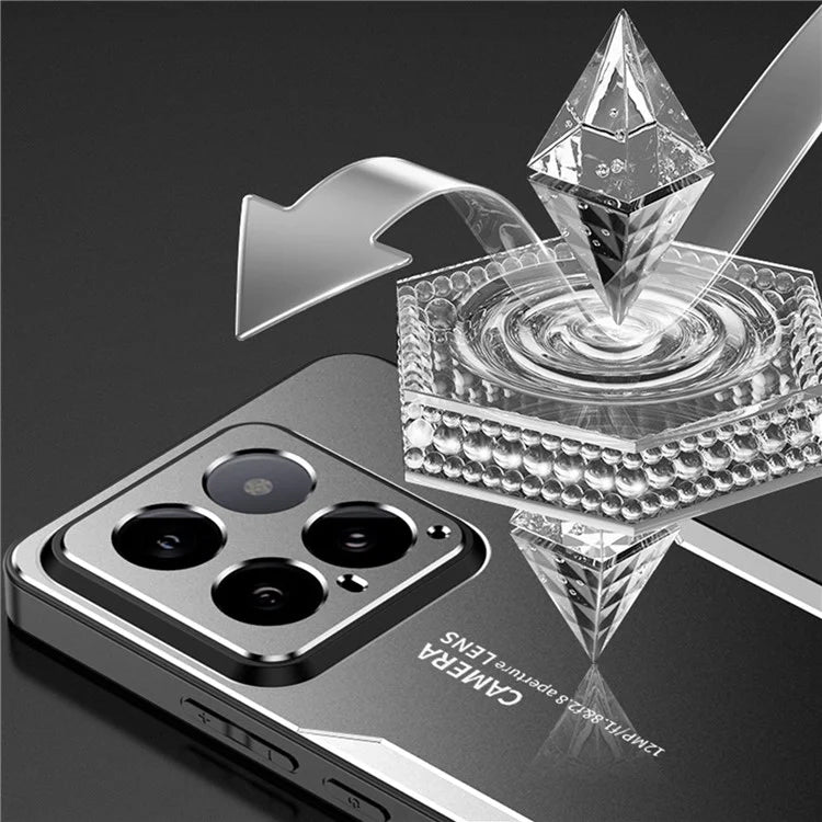 For Xiaomi 14 Case Aluminium Alloy+TPU+PC Honeycomb Holes Design Phone Guard Cover