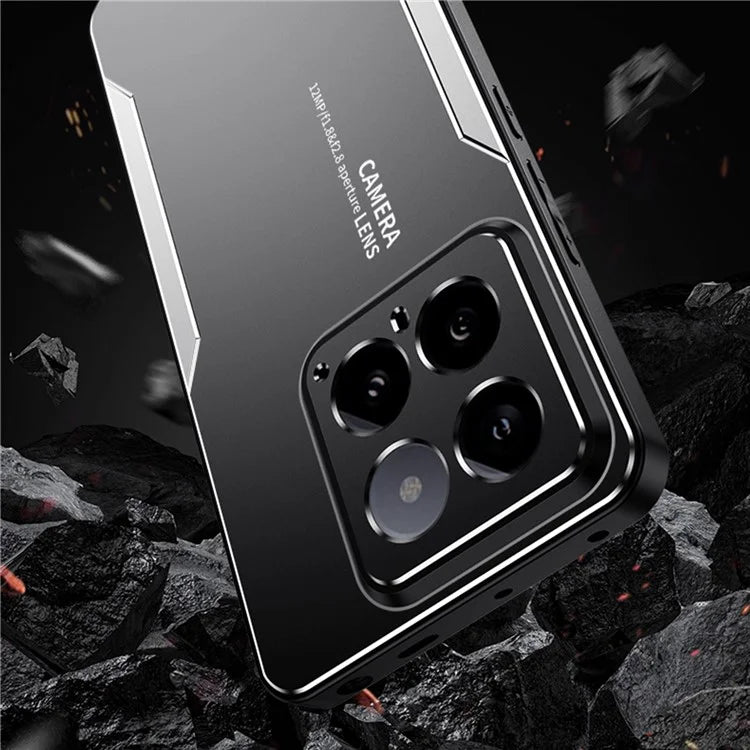 For Xiaomi 14 Case Aluminium Alloy+TPU+PC Honeycomb Holes Design Phone Guard Cover