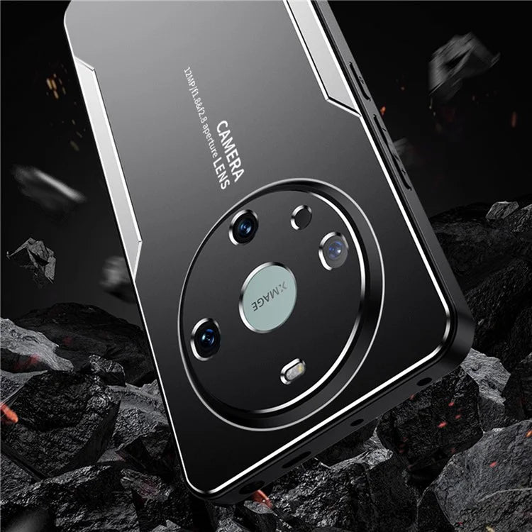 For Huawei Mate 60 Pro Phone Case Drop-proof Metal+TPU+PC Back Cover