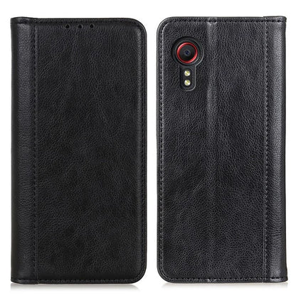 For Samsung Galaxy Xcover 7 Split Leather Case Litchi Texture Phone Wallet Cover