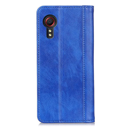 For Samsung Galaxy Xcover 7 Split Leather Case Litchi Texture Phone Wallet Cover