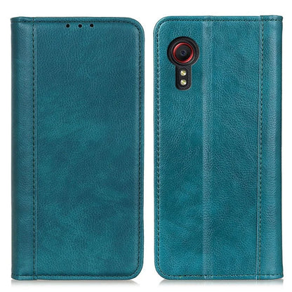 For Samsung Galaxy Xcover 7 Split Leather Case Litchi Texture Phone Wallet Cover