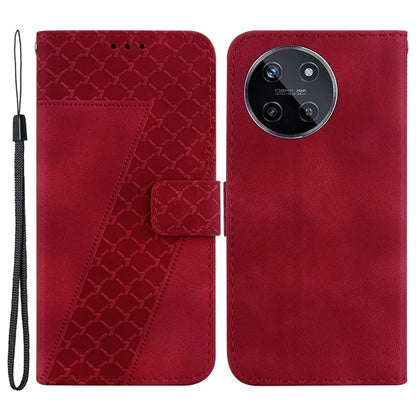 For Realme 11 4G (159.9x73.3x7.95mm) Leather Case Wallet Cover 7-Shape Pattern