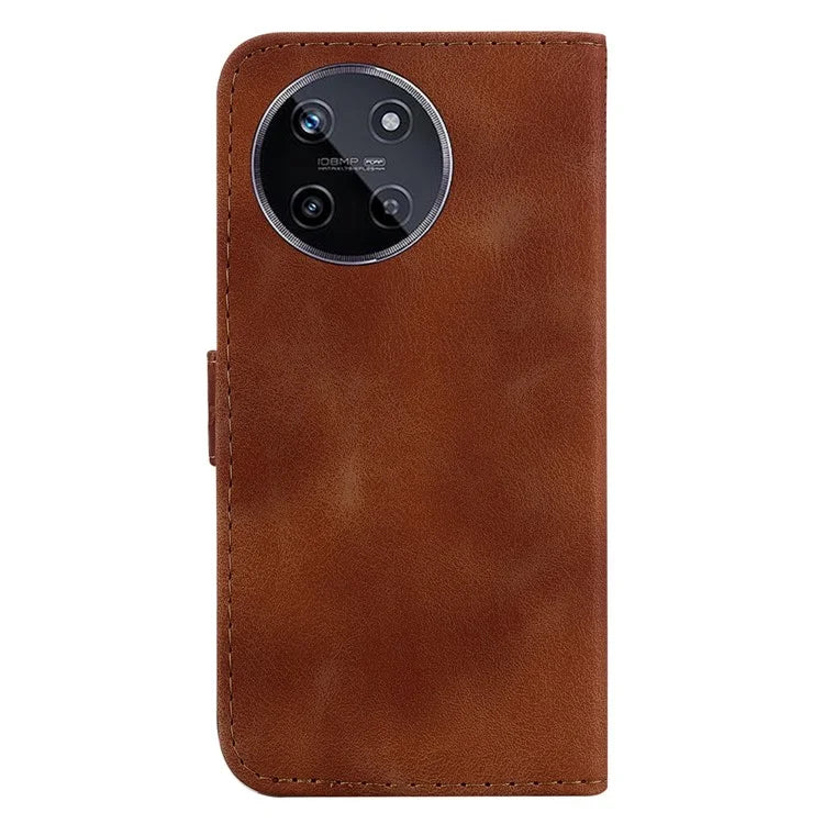 For Realme 11 4G (159.9x73.3x7.95mm) Leather Case Wallet Cover 7-Shape Pattern